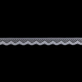 Snow White Scalloped Edge Lace Geometric Trimming - 0.5"