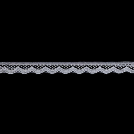 Snow White Scalloped Edge Lace Geometric Trimming - 0.5"