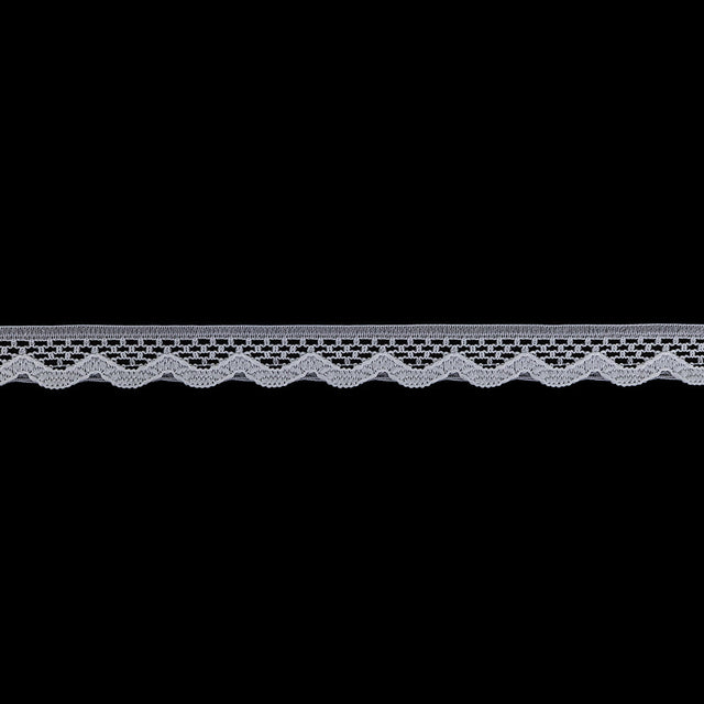 Snow White Scalloped Edge Lace Geometric Trimming - 0.5"