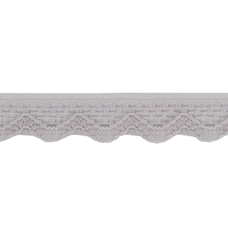 Mauve Shadows Scalloped Edge Lace Geometric Trimming - 0.5"