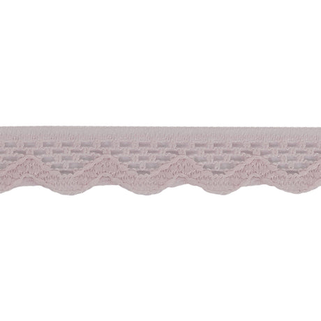 Primrose Pink Scalloped Edge Lace Geometric Trimming - 0.5"