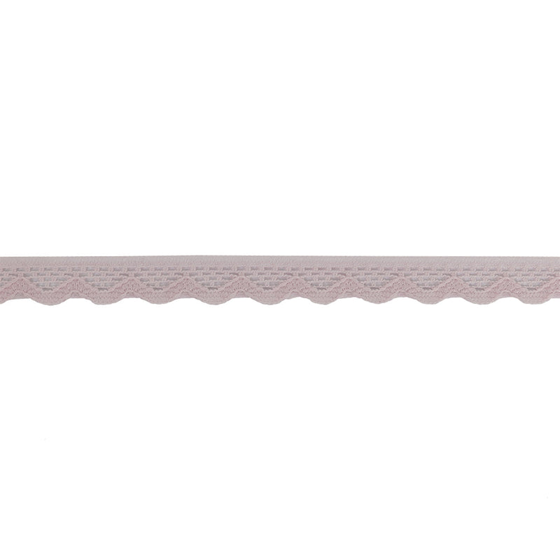 Primrose Pink Scalloped Edge Lace Geometric Trimming - 0.5"
