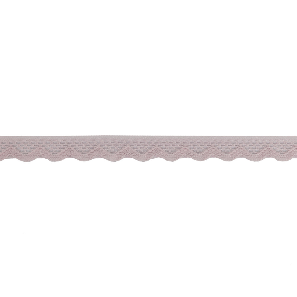 Primrose Pink Scalloped Edge Lace Geometric Trimming - 0.5"