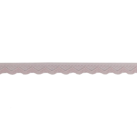 Primrose Pink Scalloped Edge Lace Geometric Trimming - 0.5"