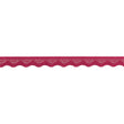 Deep Pink Scalloped Edge Lace Geometric Trimming - 0.5"