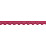 Deep Pink Scalloped Edge Lace Geometric Trimming - 0.5"