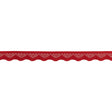 Fire Engine Red Scalloped Edge Lace Geometric Trimming - 0.5"