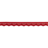 Fire Engine Red Scalloped Edge Lace Geometric Trimming - 0.5"