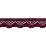 Wine Scalloped Edge Lace Geometric Trimming - 0.5"