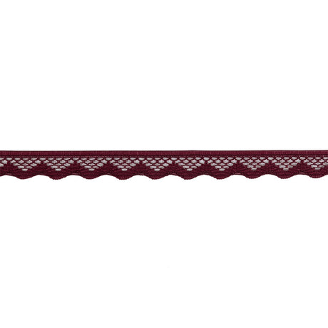 Wine Scalloped Edge Lace Geometric Trimming - 0.5"