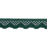 Hunter Green Scalloped Edge Lace Geometric Trimming - 0.5"