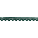 Hunter Green Scalloped Edge Lace Geometric Trimming - 0.5"
