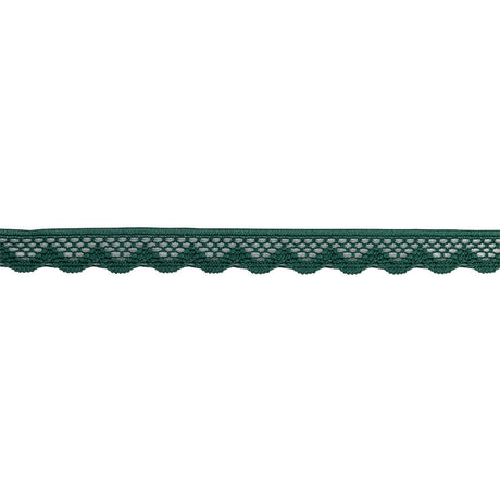 Hunter Green Scalloped Edge Lace Geometric Trimming - 0.5"