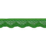 Grass Green Scalloped Edge Lace Geometric Trimming - 0.5"