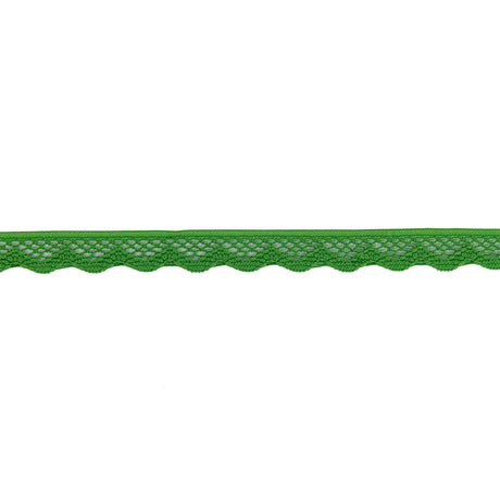 Grass Green Scalloped Edge Lace Geometric Trimming - 0.5"