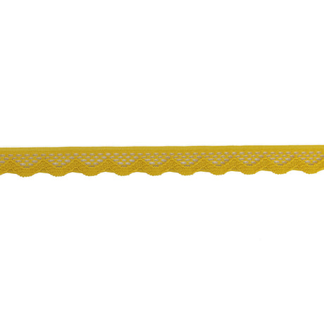 Sunshine Yellow Scalloped Edge Lace Geometric Trimming - 0.5"