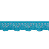 Sky Blue Scalloped Edge Lace Geometric Trimming - 0.5"