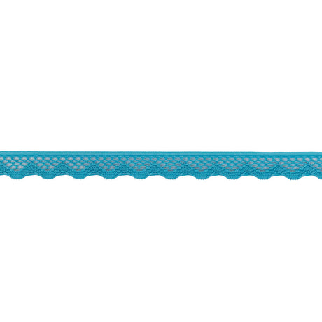 Sky Blue Scalloped Edge Lace Geometric Trimming - 0.5"
