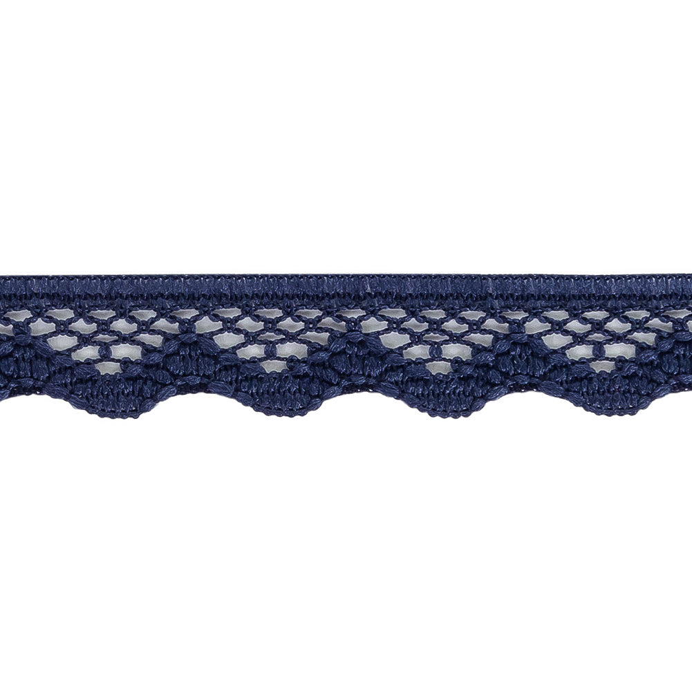 Black Iris Scalloped Edge Lace Geometric Trimming - 0.5"