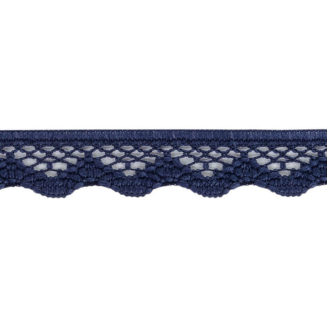 Black Iris Scalloped Edge Lace Geometric Trimming - 0.5"