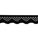 Black Scalloped Edge Lace Geometric Trimming - 0.5"