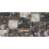 Purple, Green and Black Patchwork Floral Polyester Chiffon