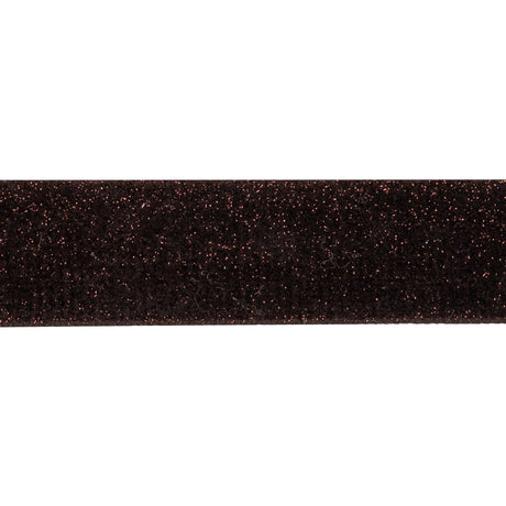 Chocolate Brown and Amber Glitter Velvet Trim - 1"