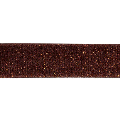 Teddy Red and Amber Glitter Velvet Trim - 1"