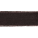 Chocolate Plum and Silver Metallic Lined Velvet Ribbon - 0.875"