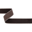 Chocolate Plum and Silver Metallic Lined Velvet Ribbon - 0.875"