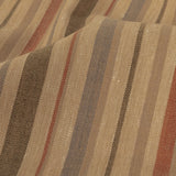 Olive, Tangerine and Smoke Gray Striped Stretch Linen and Rayon Woven