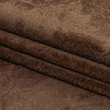 Floral Embossed Velour - Taupe and Metallic Rose Gold