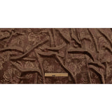 Floral Embossed Velour - Taupe and Metallic Rose Gold