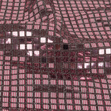 Stretch Knit with Square Metallic Sequins - Red Mahogany and Silver - Loud Lights Collection