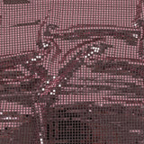 Stretch Knit with Square Metallic Sequins - Red Mahogany and Silver - Loud Lights Collection
