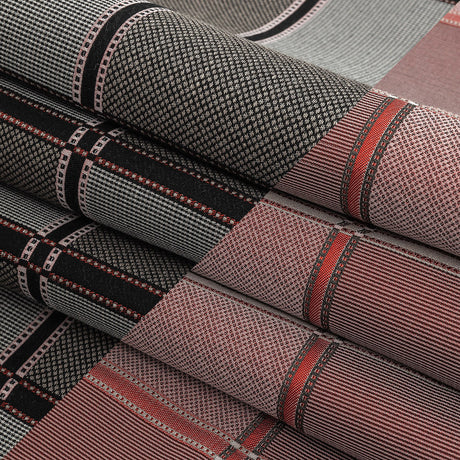 French Peat and Space Cherry Plaid Double Faced Jacquard Suiting