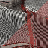 French Peat and Space Cherry Plaid Double Faced Jacquard Suiting