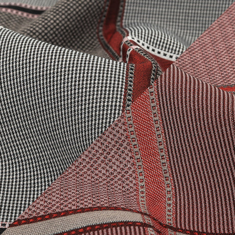 French Peat and Space Cherry Plaid Double Faced Jacquard Suiting