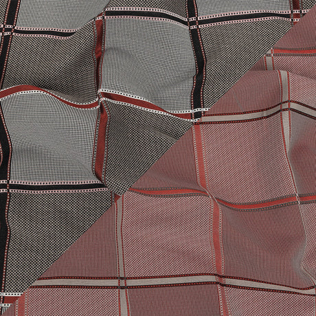 French Peat and Space Cherry Plaid Double Faced Jacquard Suiting