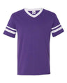 V-Neck Jersey with Striped Sleeves