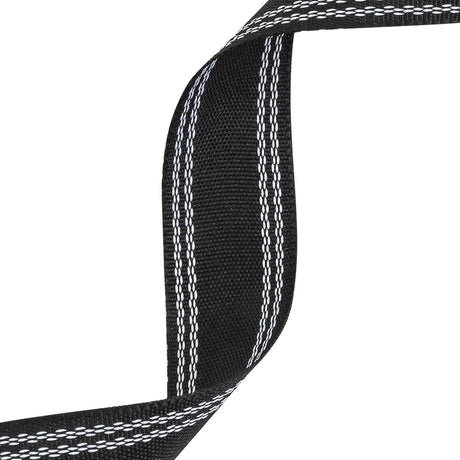 Caviar Webbing with Stitched Double Borders in White - 1"