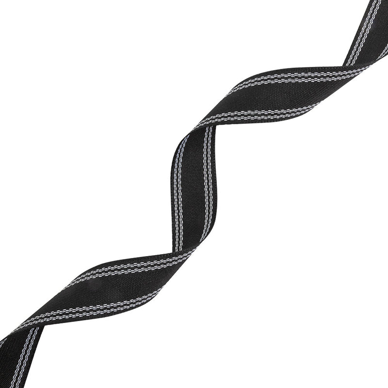 Caviar Webbing with Stitched Double Borders in White - 1"