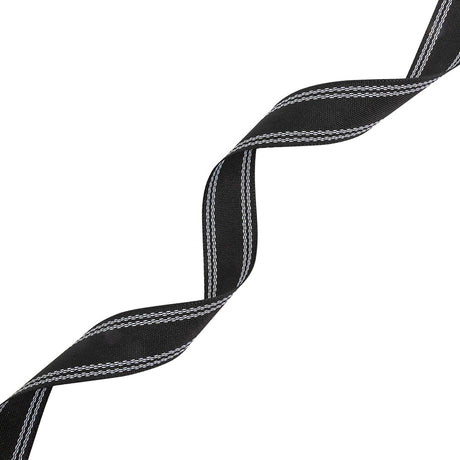 Caviar Webbing with Stitched Double Borders in White - 1"
