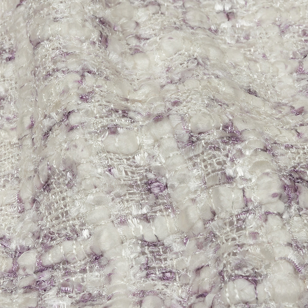 Newcastle White Sand and Lavender Frost Viscose and Acrylic Chenille Tweed