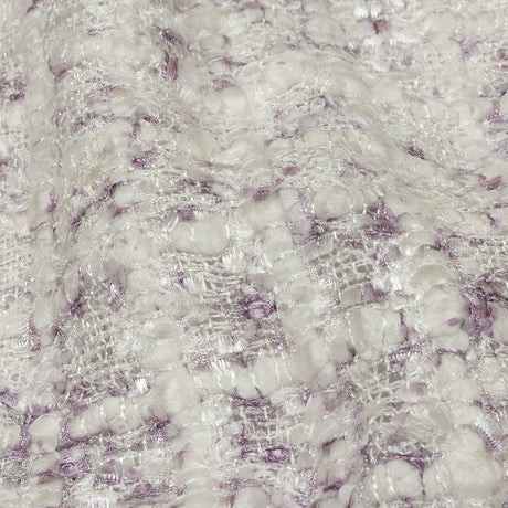 Newcastle White Sand and Lavender Frost Viscose and Acrylic Chenille Tweed