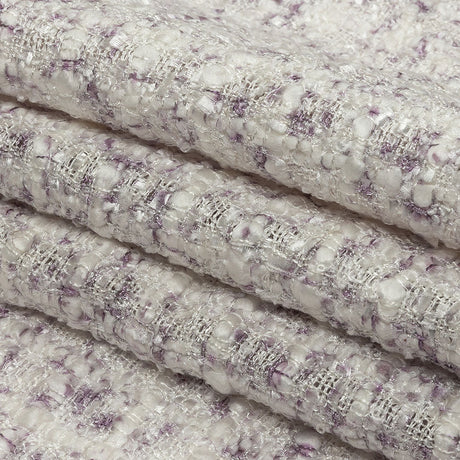 Newcastle White Sand and Lavender Frost Viscose and Acrylic Chenille Tweed