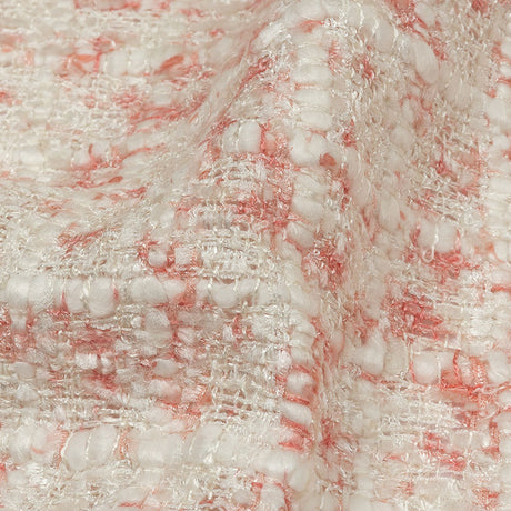 Newcastle Pink and Silver Coin Viscose and Acrylic Chenille Tweed