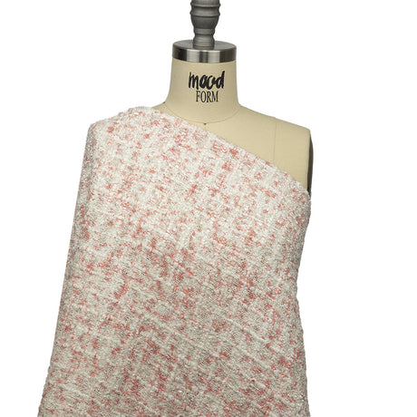 Newcastle Pink and Silver Coin Viscose and Acrylic Chenille Tweed
