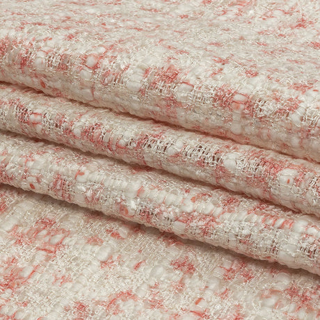 Newcastle Pink and Silver Coin Viscose and Acrylic Chenille Tweed
