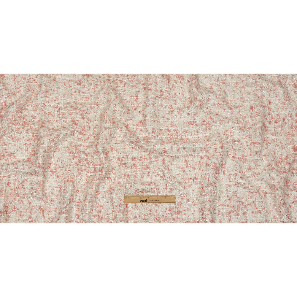 Newcastle Pink and Silver Coin Viscose and Acrylic Chenille Tweed